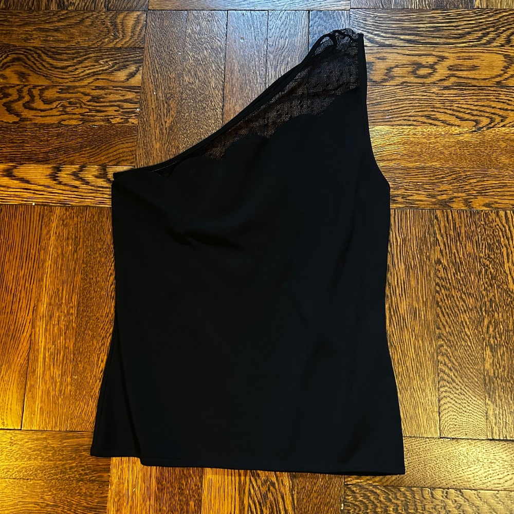 Black Valentino One-Shoulder Top